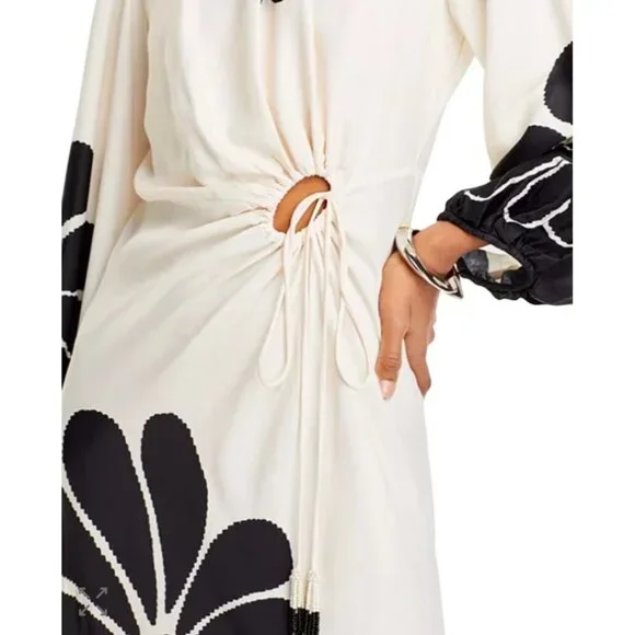 Farm Rio Palermo Floral Cut Out Maxi Dress Tropical Print XXS New With Tags - Picture 5 of 16